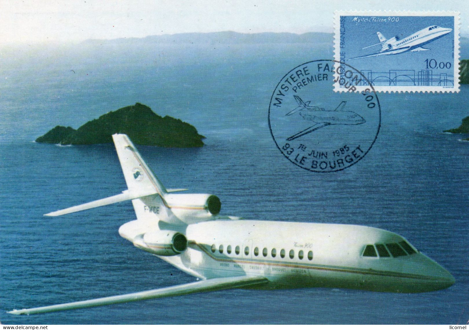 Carte Maxi  1985 Premier Jour : FALCON 900 - 1980-1989