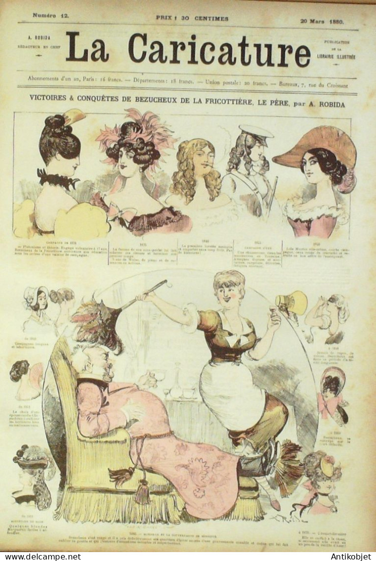 La Caricature 1880 N°  12 Pavé De Paris Bezucheux De La Fricotière Robida Trick Morland - Magazines - Before 1900