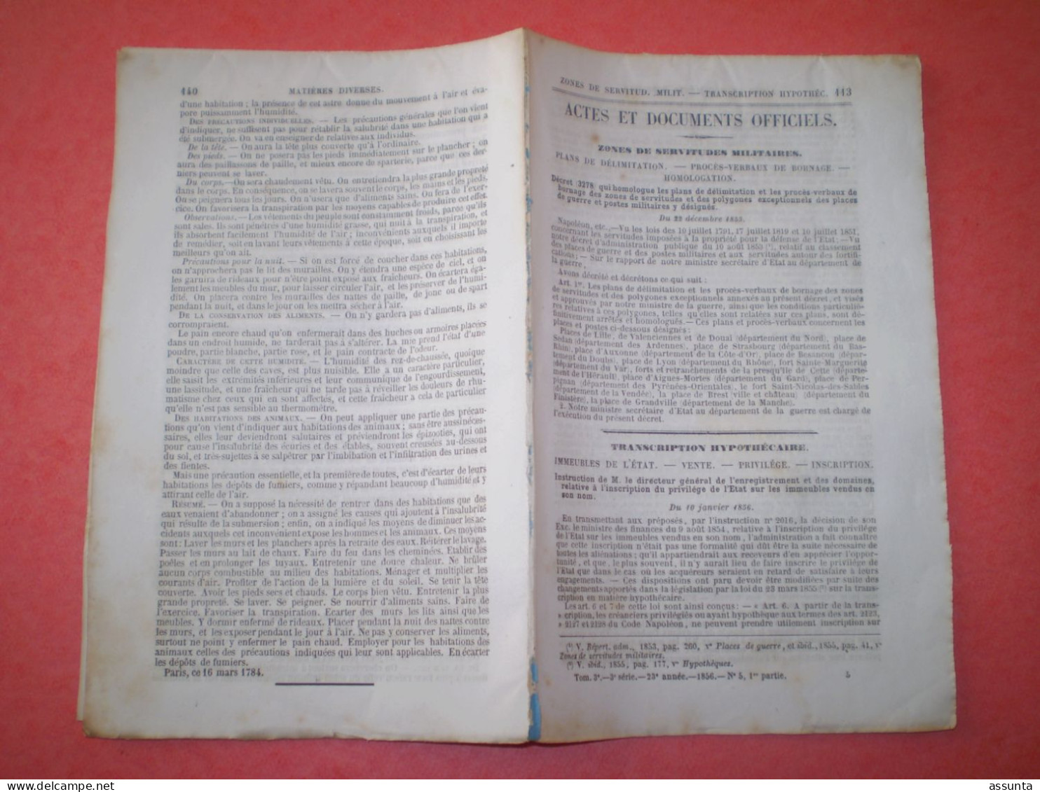 Démonétisation Monnaies De Cuivre; Poste Aux Lettres Dans Les Prisons; Secours Après Les Inondations; Rage; Prières Publ - Historische Dokumente