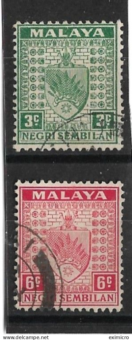 MALAYA - NEGRI SEMBILAN 1937 - 1941 3c, 6c SG 24, 27 FINE USED Cat £14.50 - Negri Sembilan