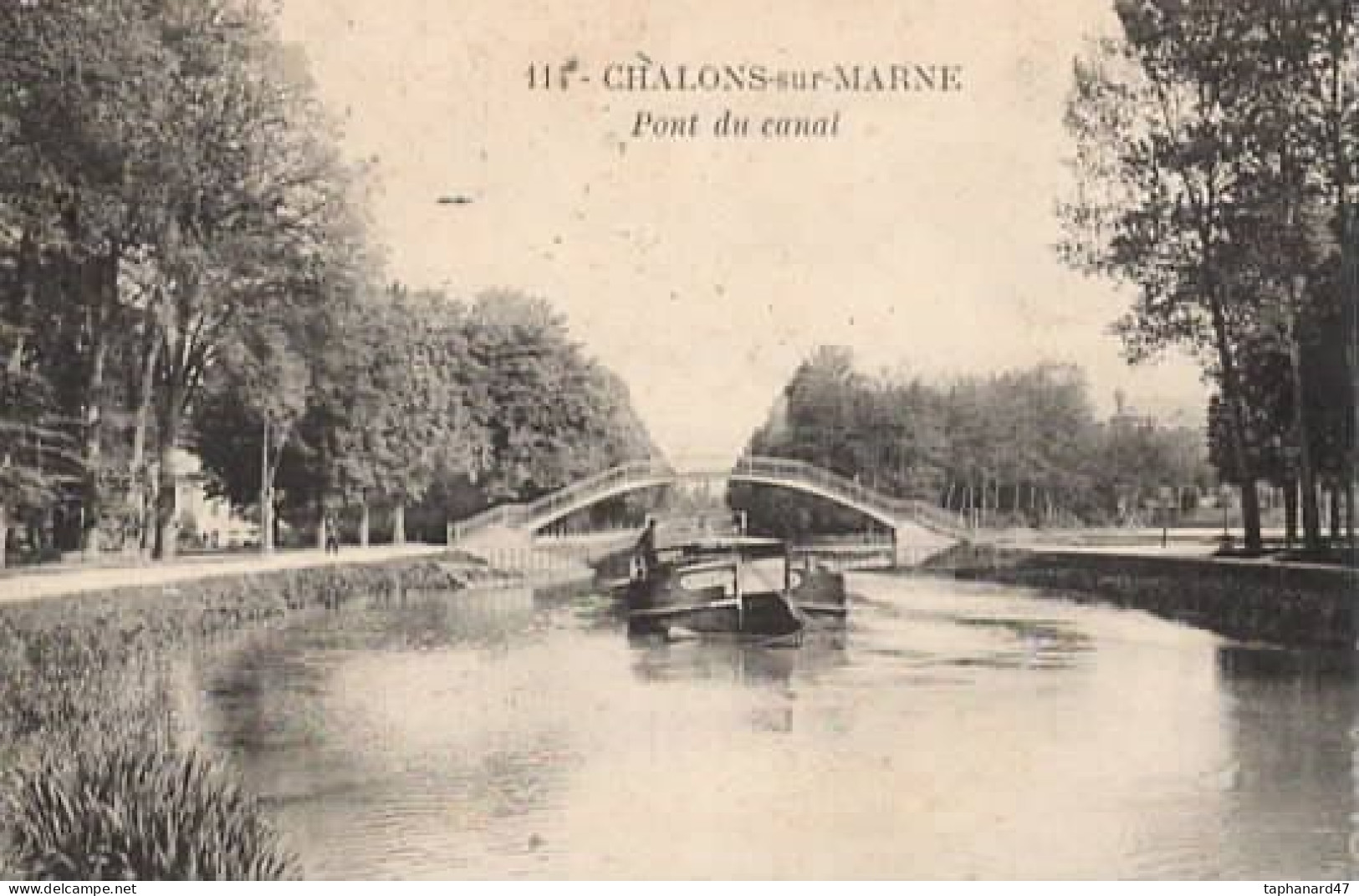 . 51 . CHÂLONS-sur-MARNE . Pont Du Canal . Péniche . - Châlons-sur-Marne