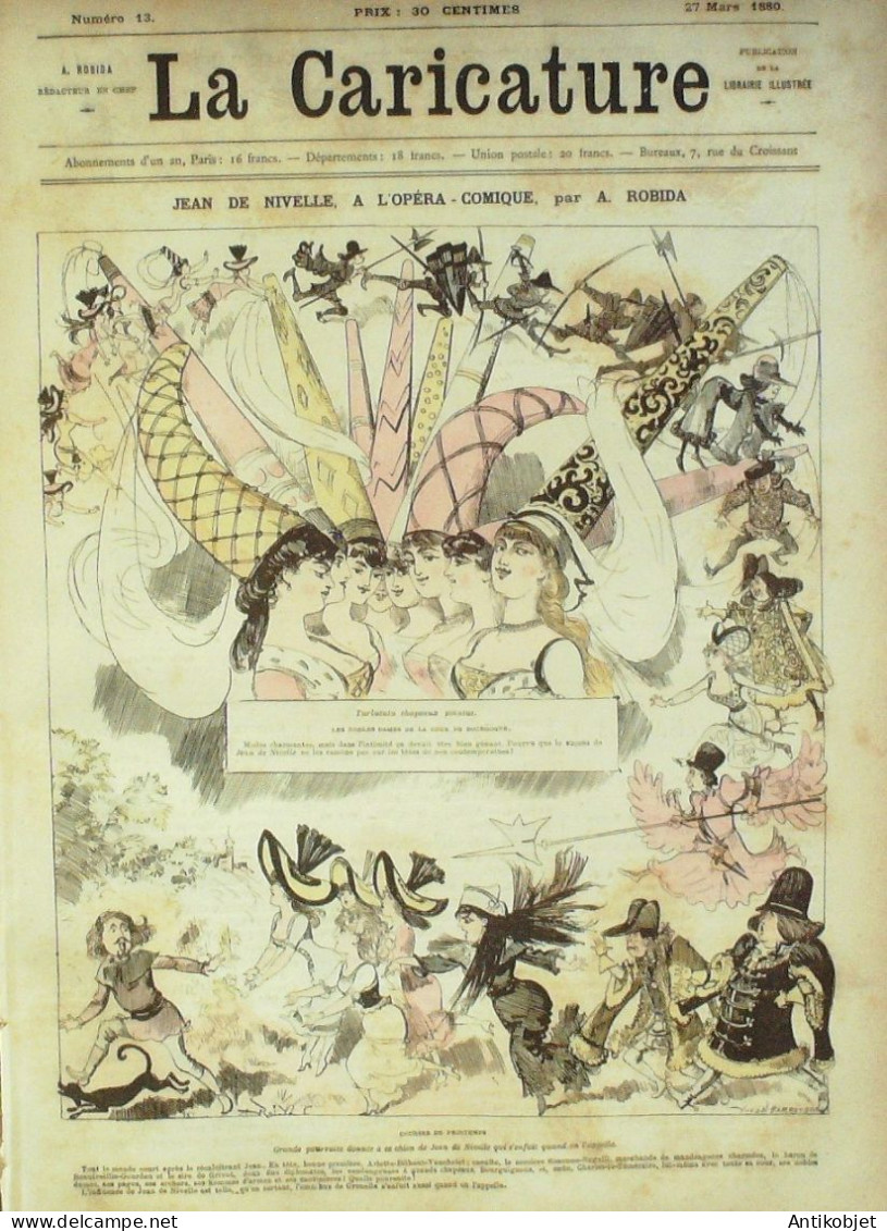 La Caricature 1880 N°  13 Jean De Nivelle Richard Wagner Robida Draner Morland Quidam - Magazines - Before 1900