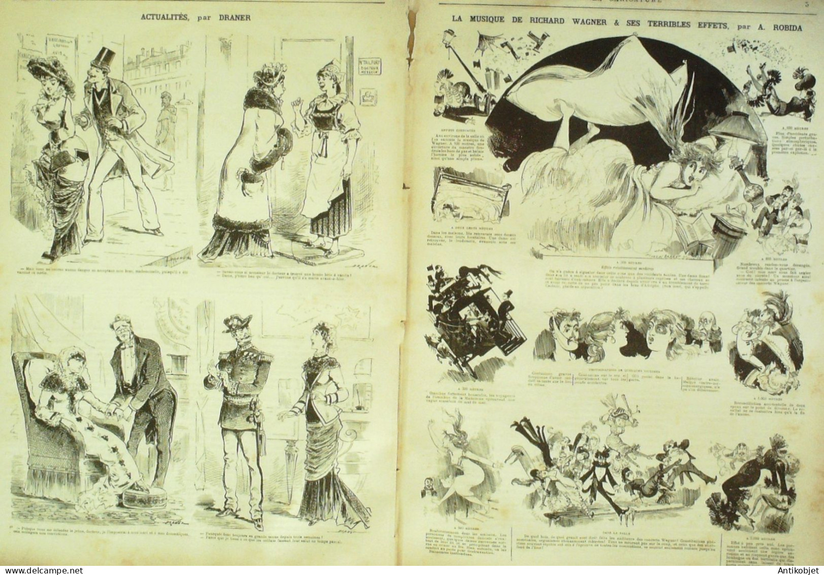 La Caricature 1880 N°  13 Jean De Nivelle Richard Wagner Robida Draner Morland Quidam - Zeitschriften - Vor 1900