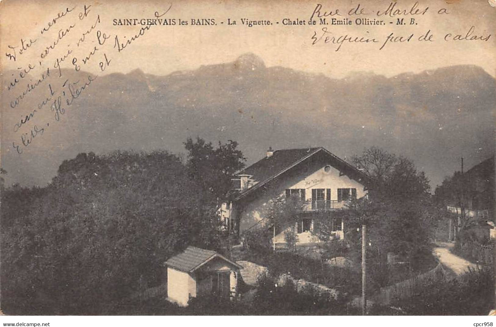 74 - SAINT GERVAIS - SAN51925 - La Vignette - Chalet De M Emile Ollivier - Saint-Gervais-les-Bains