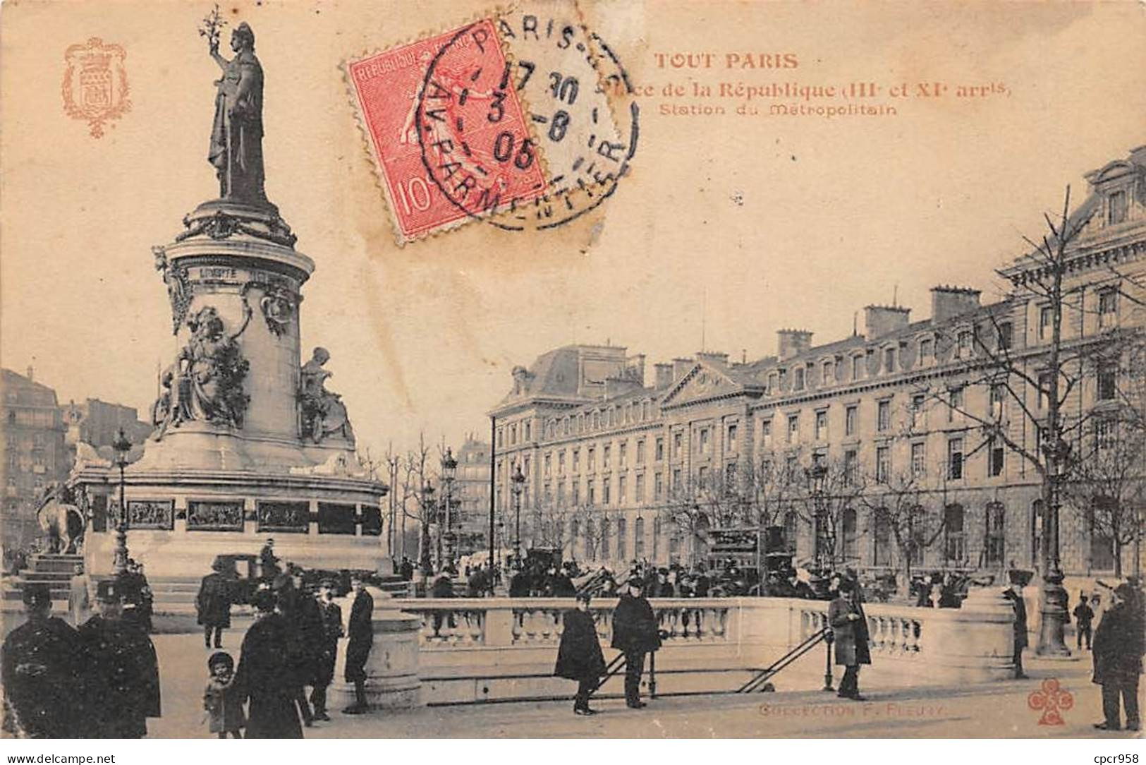 75003 - PARIS - SAN51943 - Tout Paris - Place De La République - Station Du Métropolitain - En L'état - Arrondissement: 03