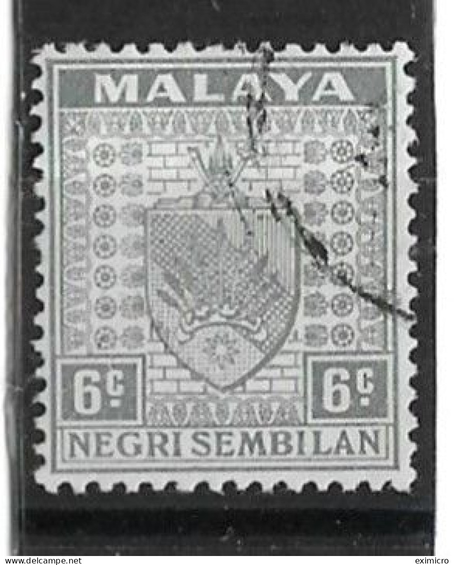 MALAYA - NEGRI SEMBILAN 1941 6c SG 28 FINE USED Cat £130 - Negri Sembilan