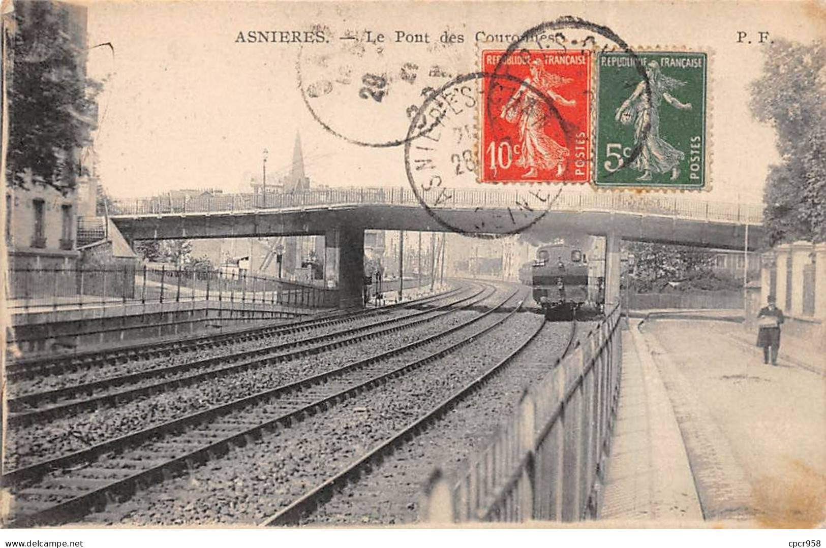 92 - ASNIERES - SAN52200 - Le Pont Des Couronnes - Train - Asnieres Sur Seine