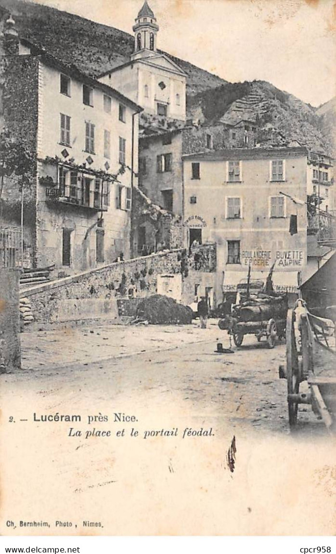 06 - LUCERAM - SAN48624 - Près Nice - La Place Et Le Portail Féodal - Lucéram