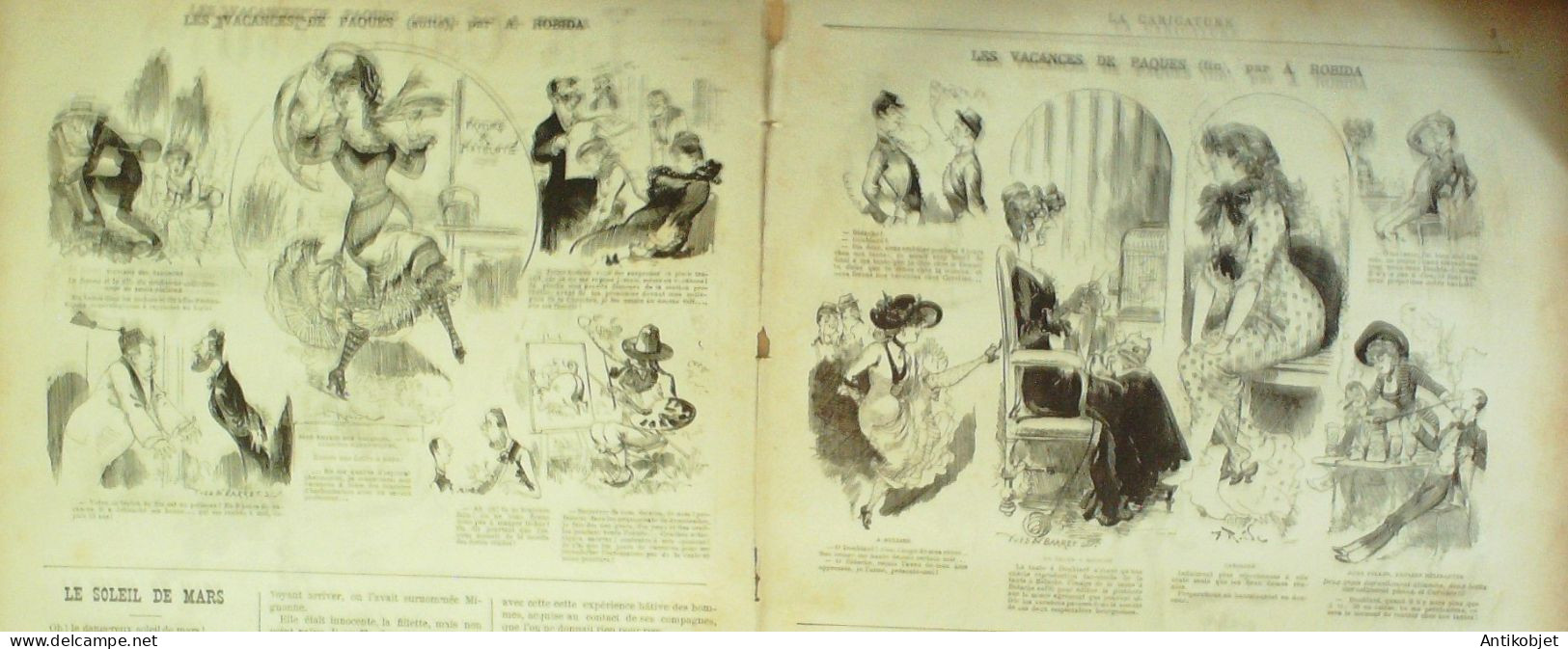 La Caricature 1880 N°  14 Vacances De Pâques Draner Robida Quidam Trick - Magazines - Before 1900