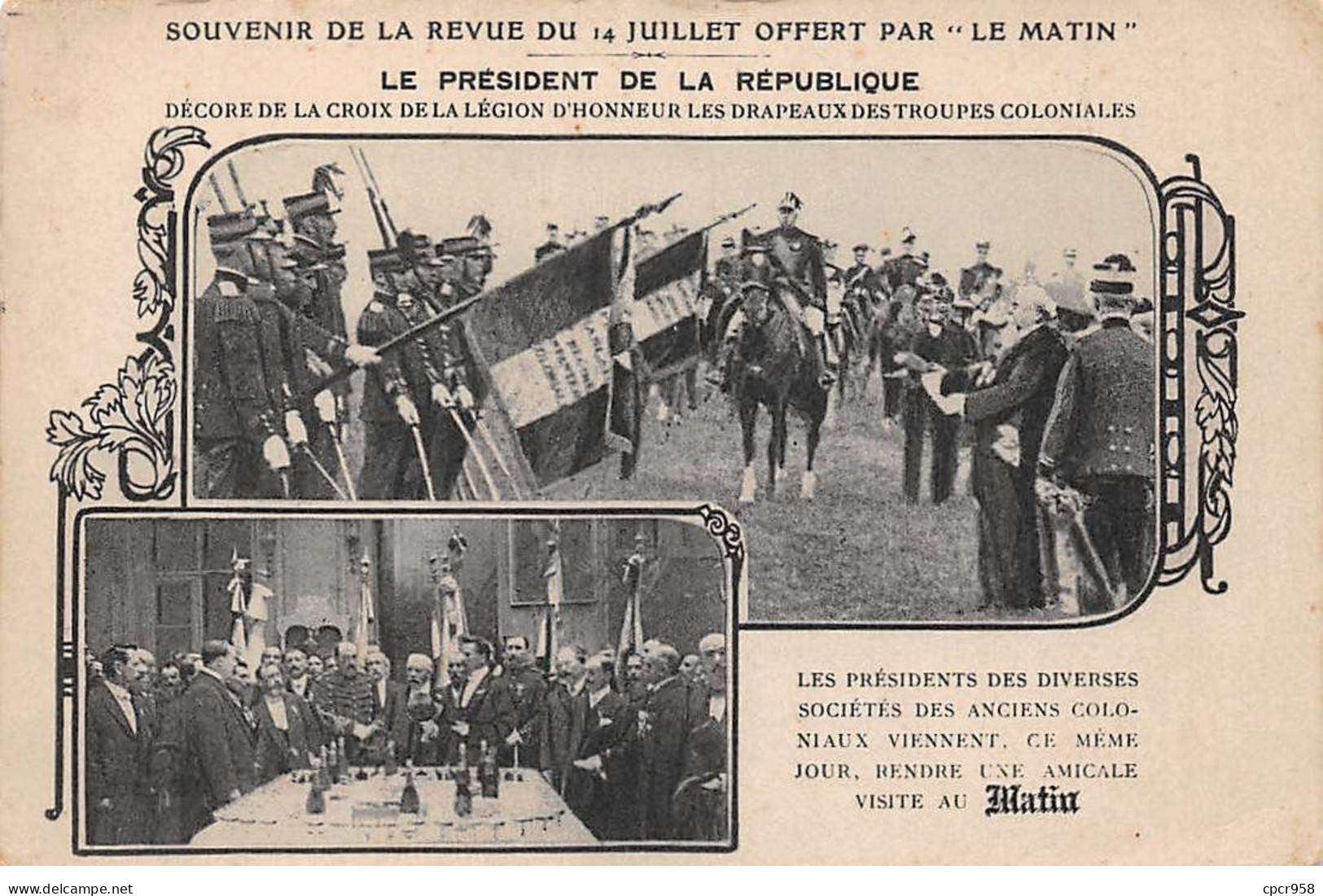 Militaire - N°83517 - Souvenir De La Revue Du 14 Juillet Offert Par "le Matin" - Le Président De La République - Personaggi