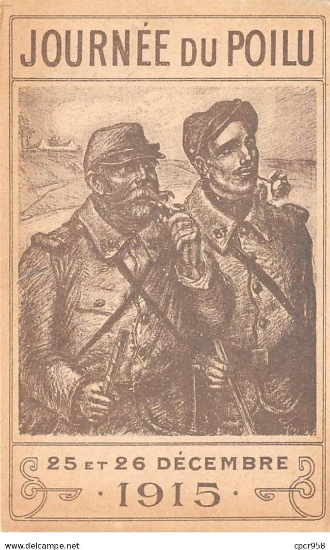 Militaire - N°83510 - Journée Du Poilu 25 Et 26 Décembre 1915 - L'un Fumant, L'autre Avec Une Rose Dans La Bouche - Patrióticos