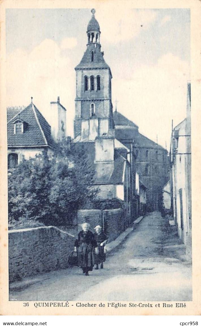 29 - QUIMPERLE - SAN46120 - Clocher De L'Eglise Ste Croix Et Rue Ellé - Quimperlé