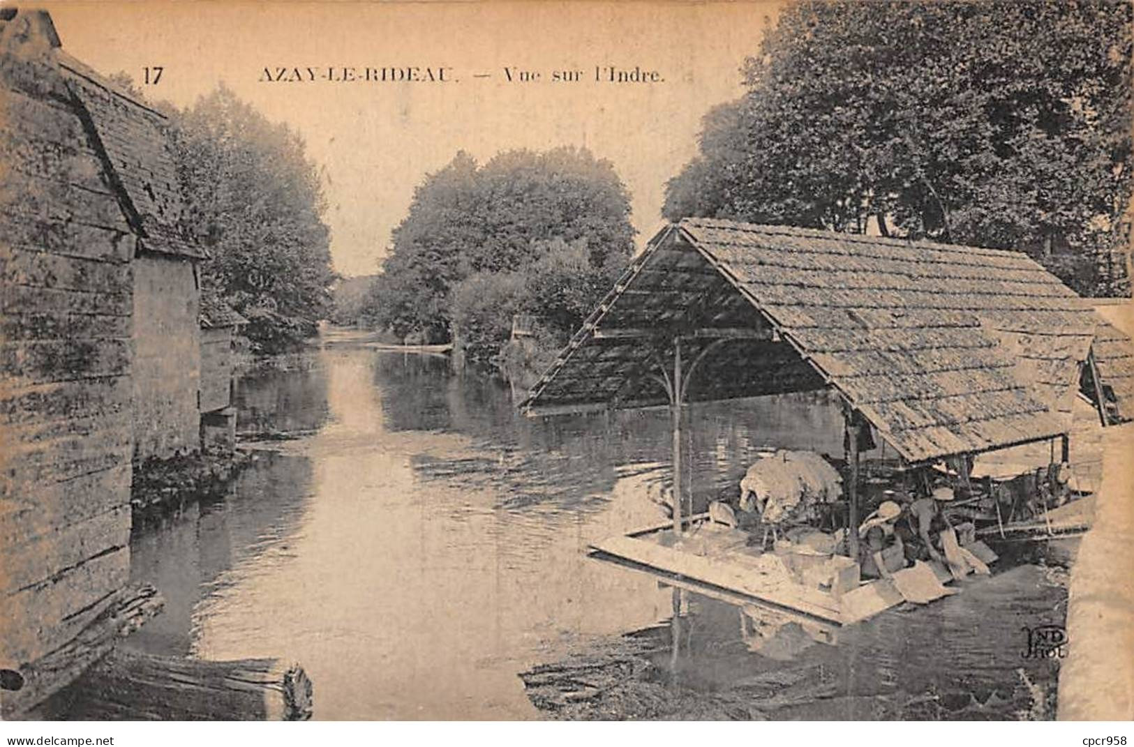 37 - AZAY LE RIDEAU - SAN46199 - Vue Sur L'Indre - Lavandière - Azay-le-Rideau