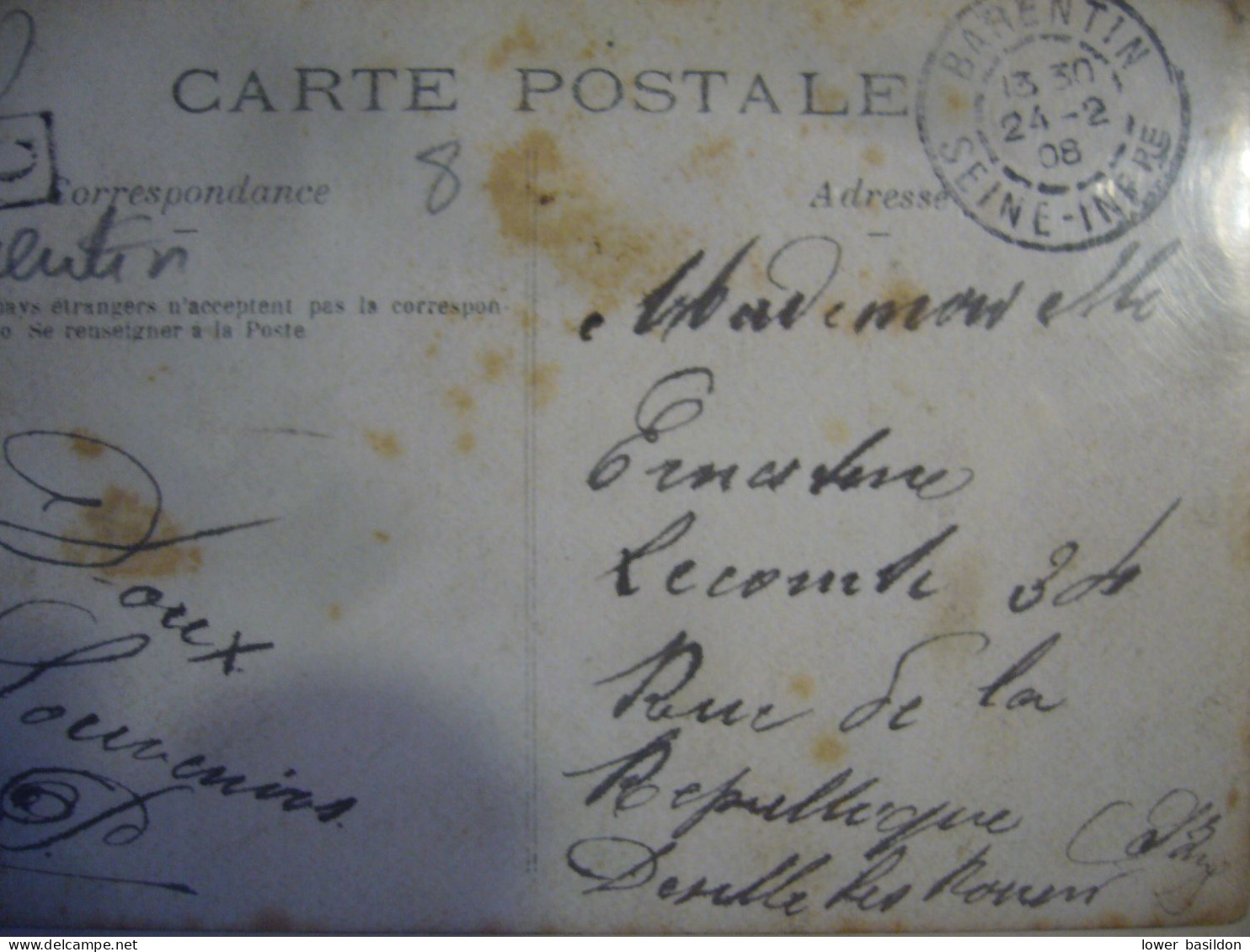 Carte-photo  1908 - Barentin