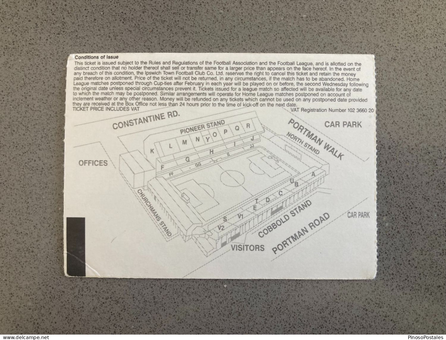 Ipswich Town V West Ham United 1997-98 Match Ticket - Tickets D'entrée