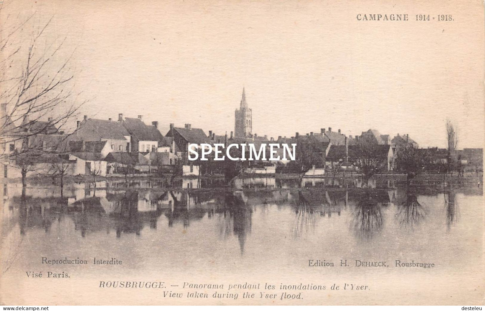 Panorama Pendant Les Inondations De L'Yser - Roesbrugge - Poperinge