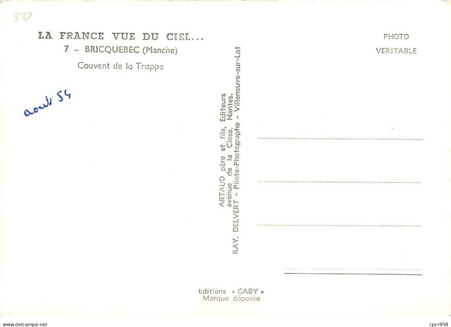 50 .n° Kri10904 .bricquebec .couvent De La Trappe  .n°7 . Edition Artaud   .sm 10X15 Cm . - Bricquebec