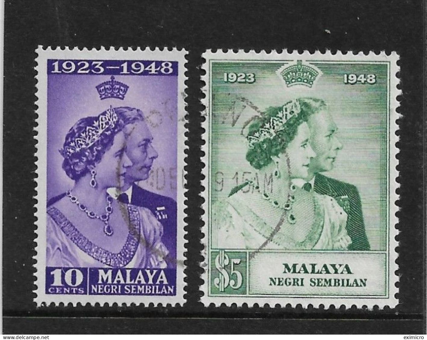 MALAYA - NEGRI SEMBILAN 1948 SILVER WEDDING SET FINE USED Cat £32+ - Negri Sembilan