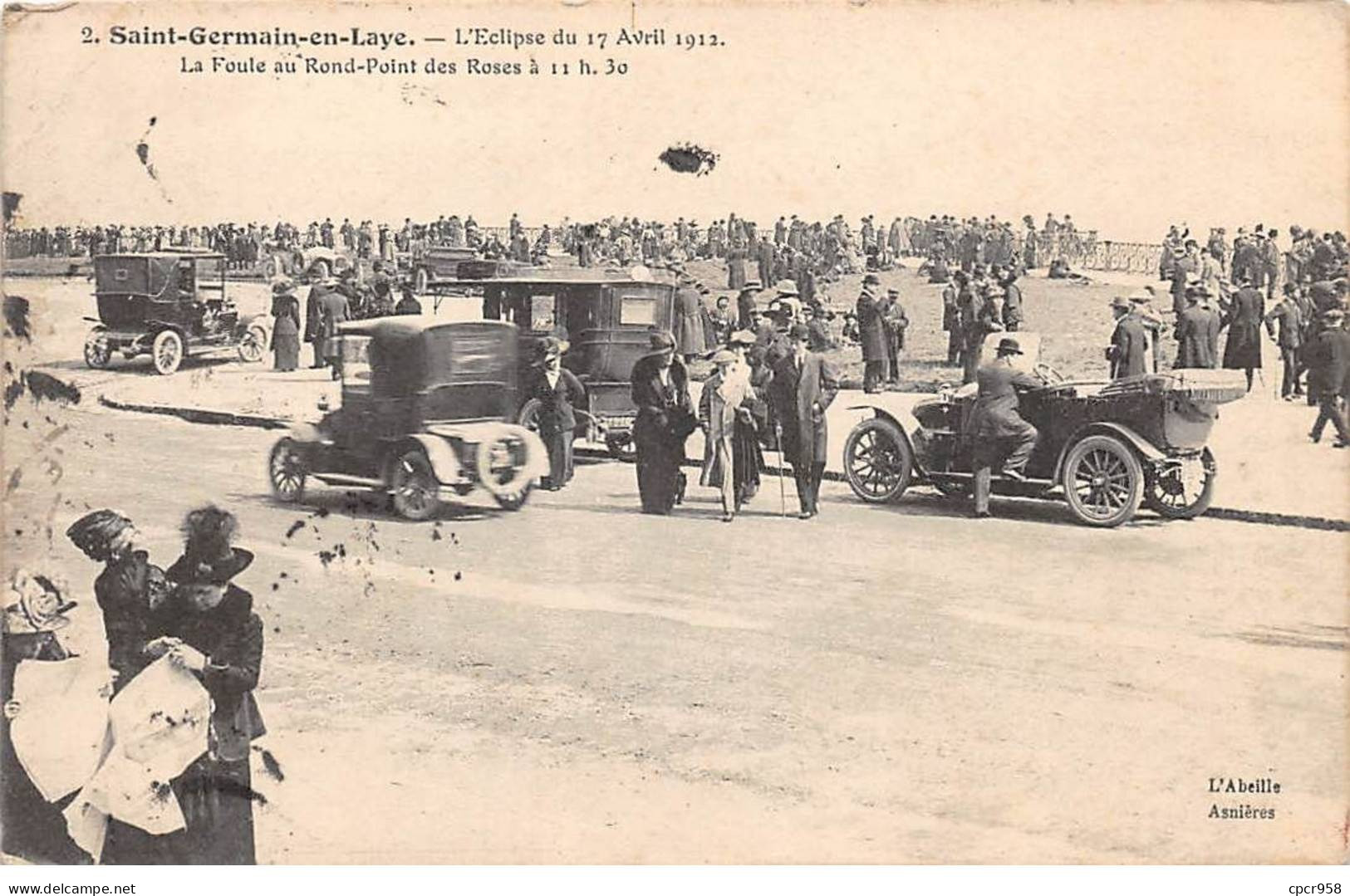 78 - SAINT GERMAIN EN LAYE - SAN57449 - L'Eclipse Du 17 Avril 1912 - La Foule Au Rond Point Des Roses à 11H30 - St. Germain En Laye