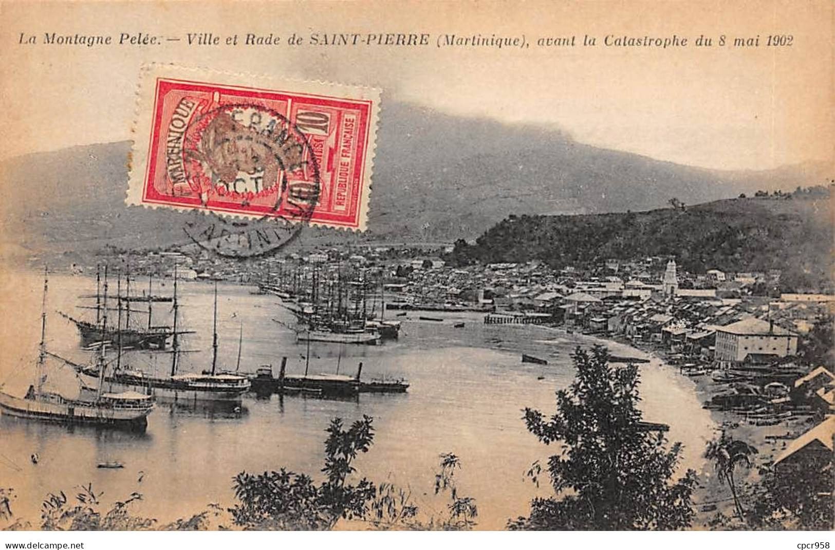 MARTINIQUE - SAN53686 - Ville Et Rade De Saint Pierre - La Montagne Pelée - Avant La Catastrophe Du 8 Mai 1902 - Autres & Non Classés