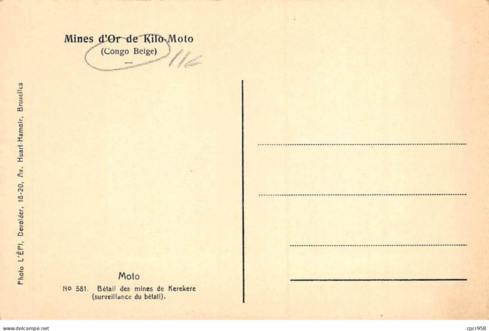 CONGO - SAN53909 - Mines D'or De Kilo Moto - Bétail Des Mines De Kerekere - Surveillance Du Bétail - Belgian Congo