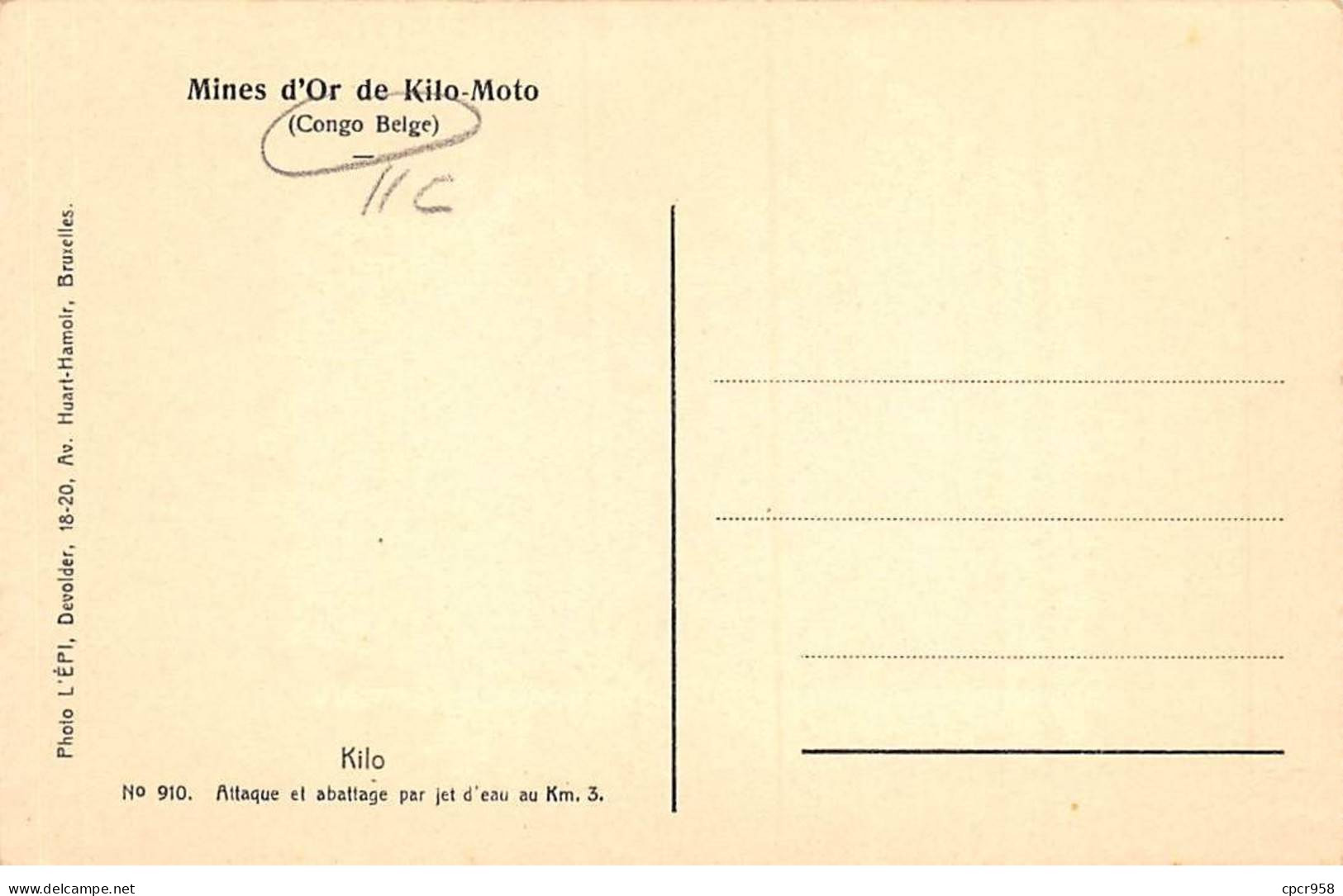 CONGO - SAN53917 - Mines D'or De Kilo Moto - Attaque Et Abattage Par Jet D'eau Au Km 3 - Congo Belga