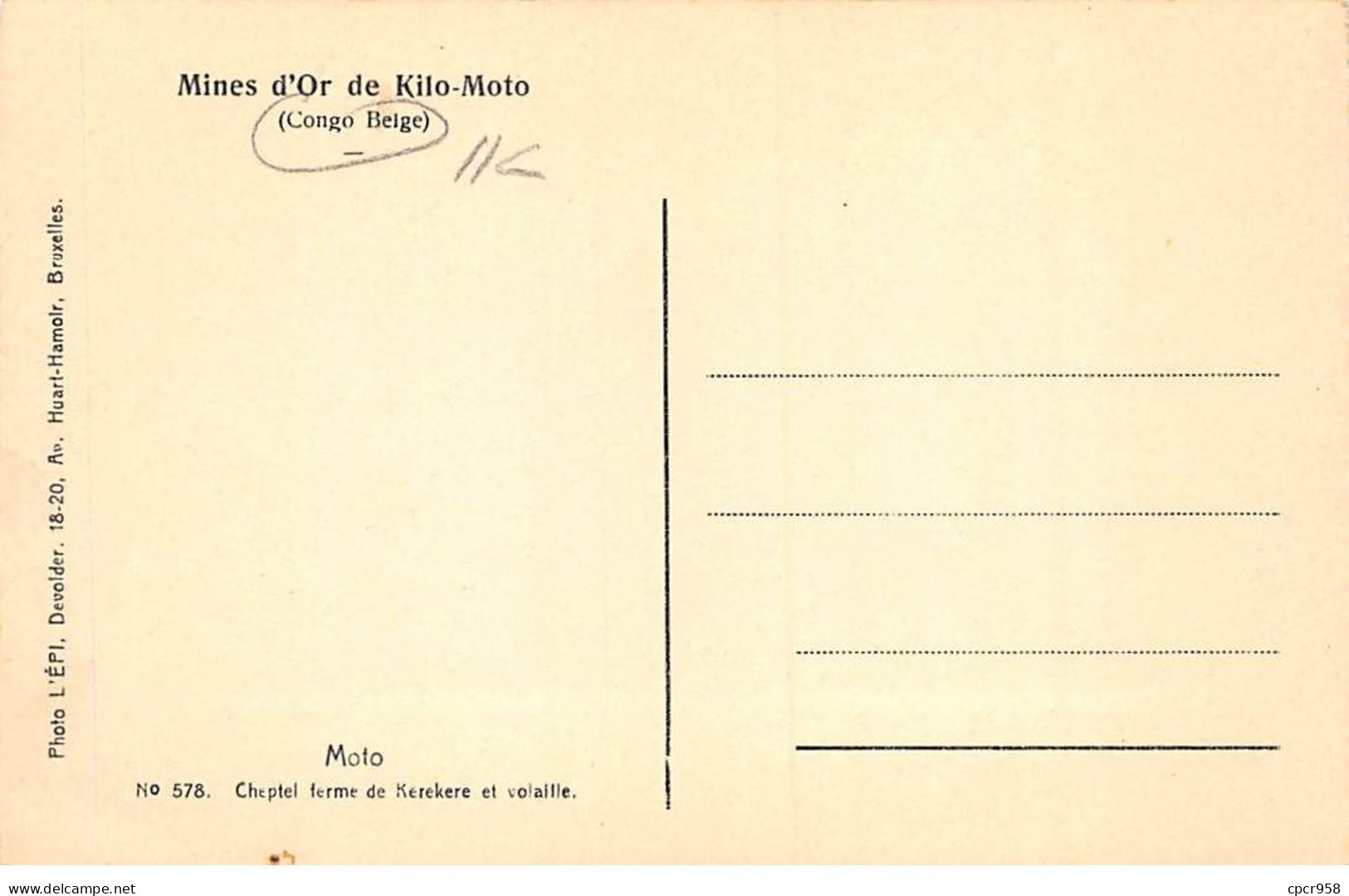 CONGO - SAN53908 - Mines D'or De Kilo Moto - Cheptel Ferme De Kerekere Et Volaille - Congo Belga