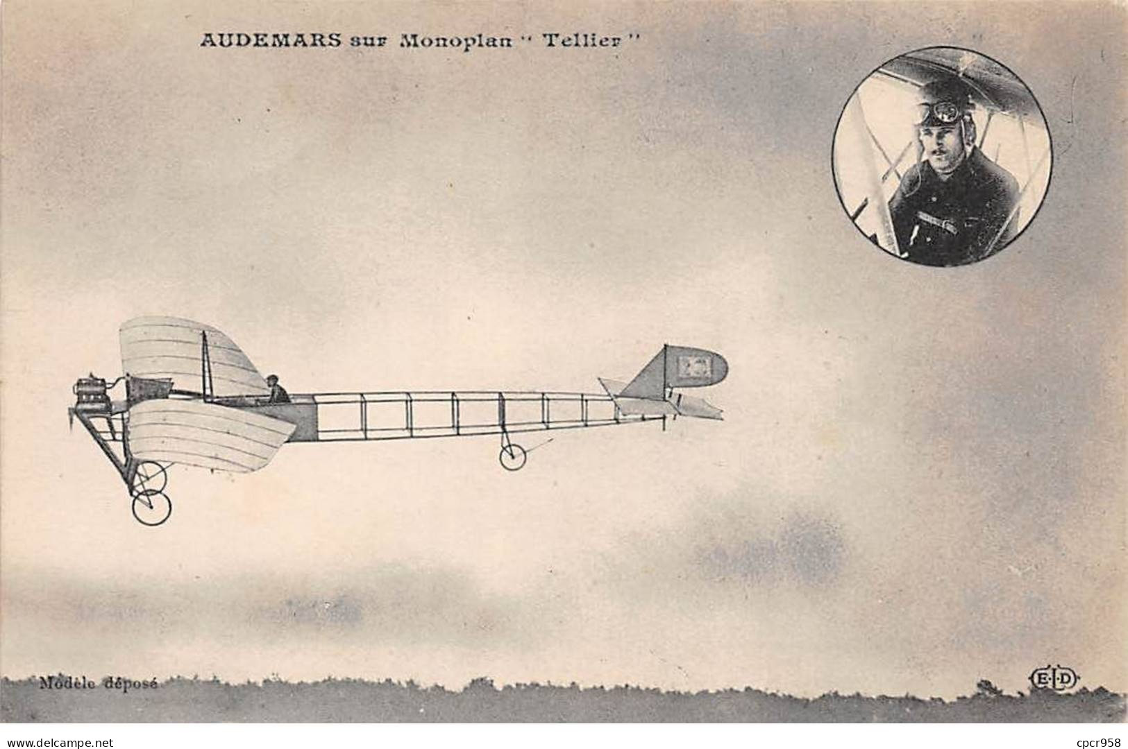 AVIATEURS - SAN53953 - Audemars Sur Monoplan "Tellier" - Airmen, Fliers