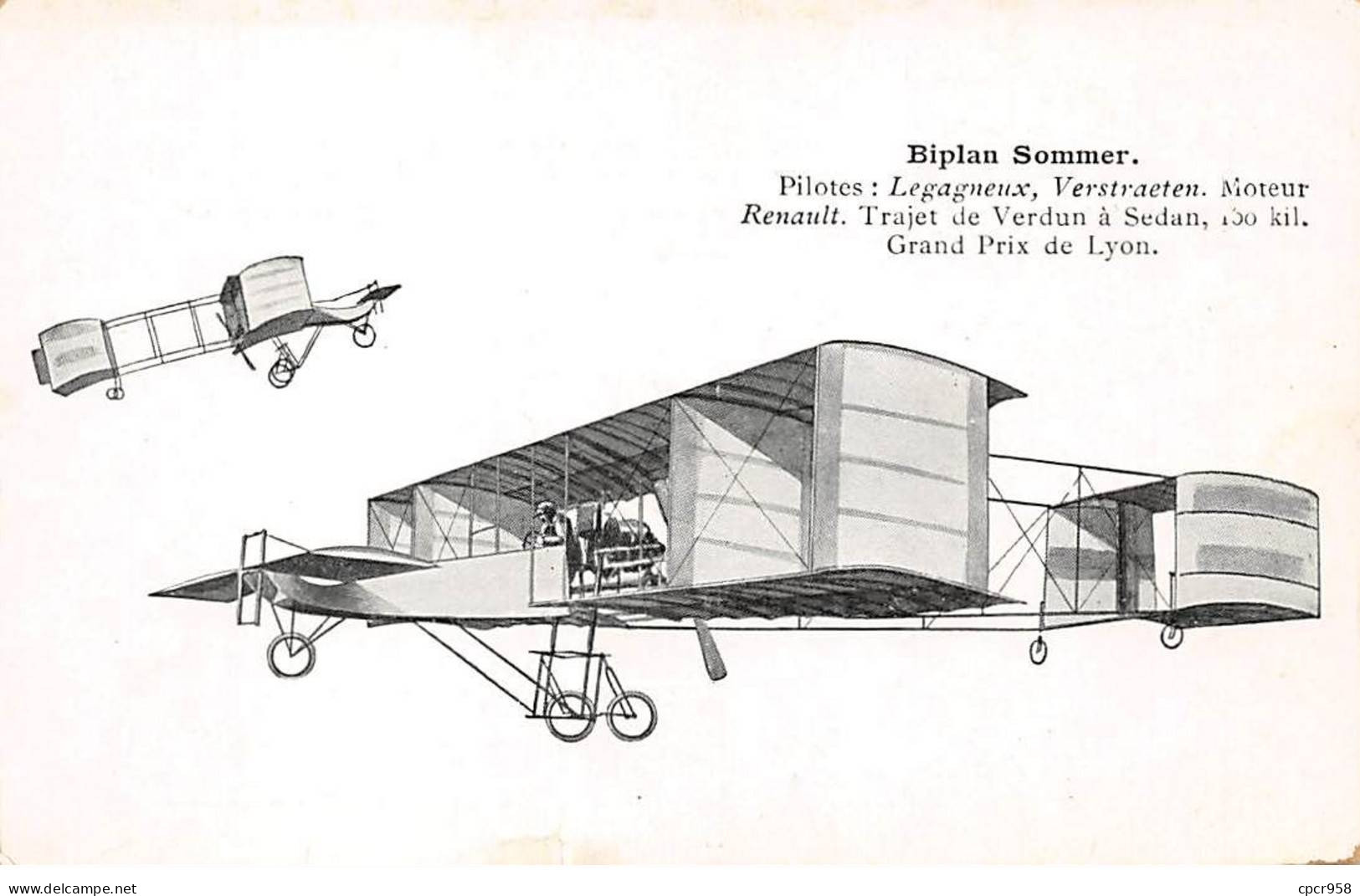 AVIATION - SAN53976 - Biplan Sommer - Pilotes : Legagneux, Verstraeten - Piloten