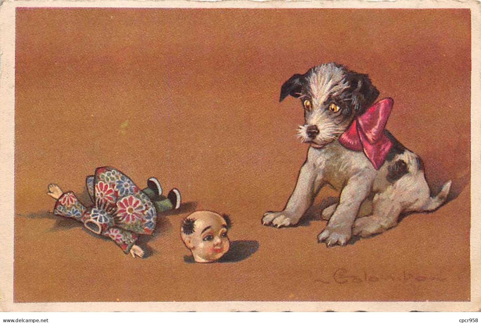 Illustrateurs - N°83868 - E. Colombo - Chien Regardant Une Poupée Avec La Tête Coupée - Colombo, E.