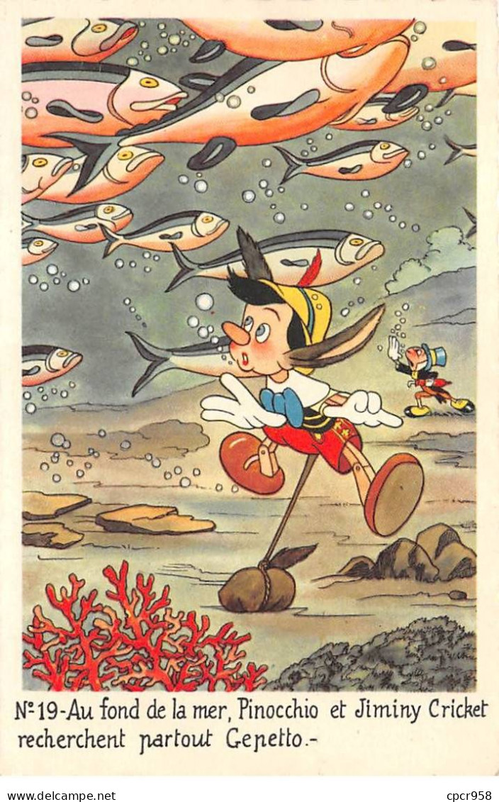 Disney - N°83882 - Walt-Disney - N°19 - Au Fond De La Mer, Pinocchio Et Jiminy Cricket ... - Disneyland