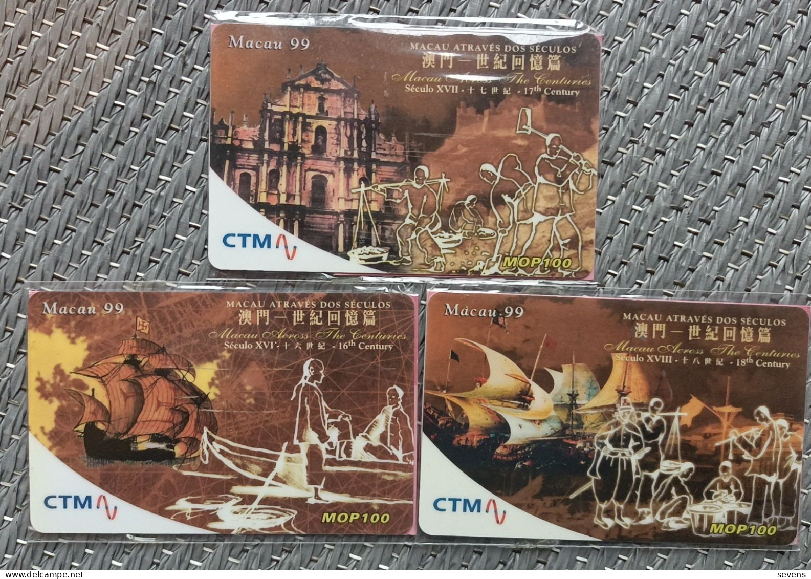 Limited Issued Prepaid Phonecard,MCA114/115/116  Macao In 18th Century, Set Of 3, Mint In Blister,all Series Number 766 - Macao