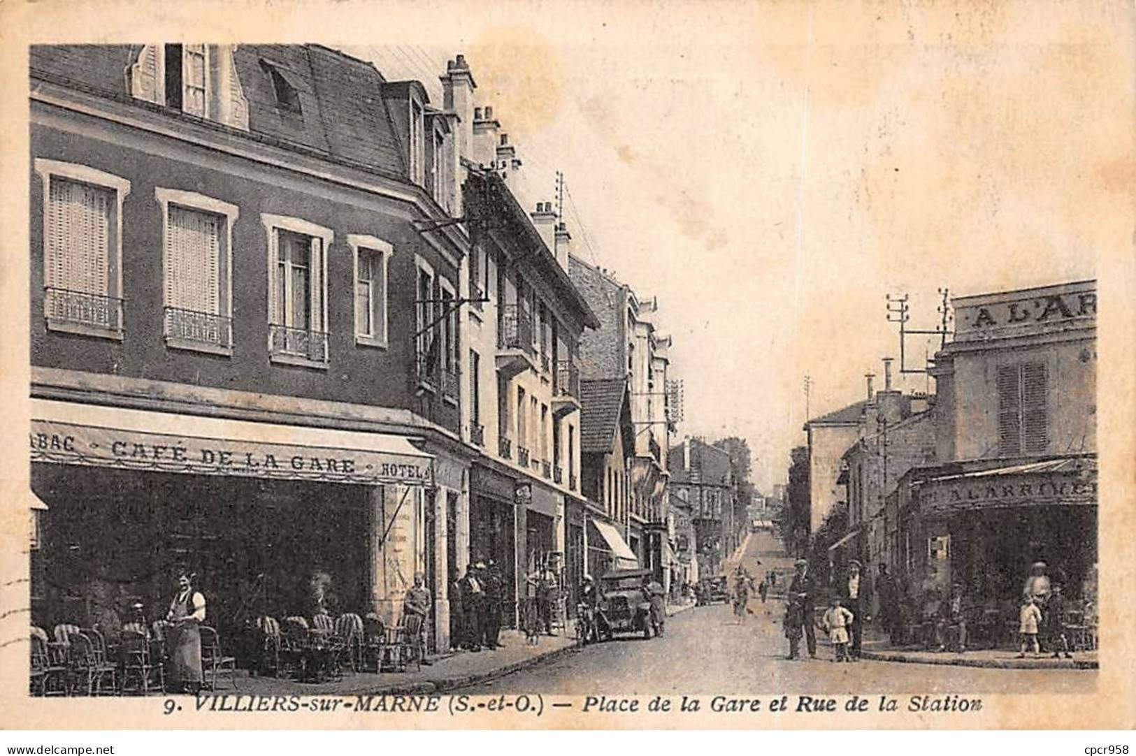 94 - VILLIERS SUR MARNE - SAN53538 - Place De La Gare Et Rue De La Station - Villiers Sur Marne