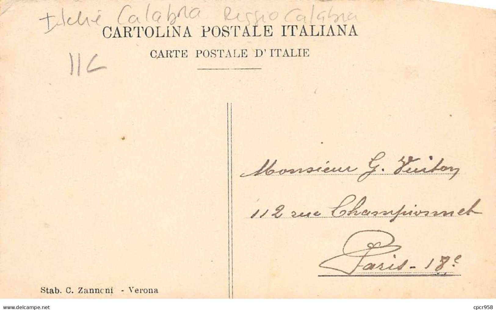 ITALIE - SAN48107 - Custoza - La Chiesa - Reggio Calabria