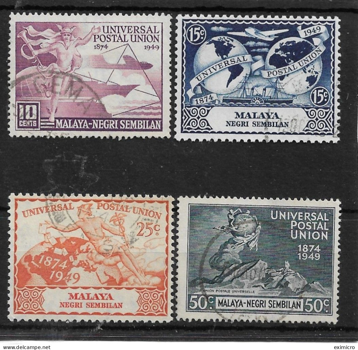 MALAYA - NEGRI SEMBILAN 1949 UPU SET SG 63/66 FINE USED Cat £9 - Negri Sembilan