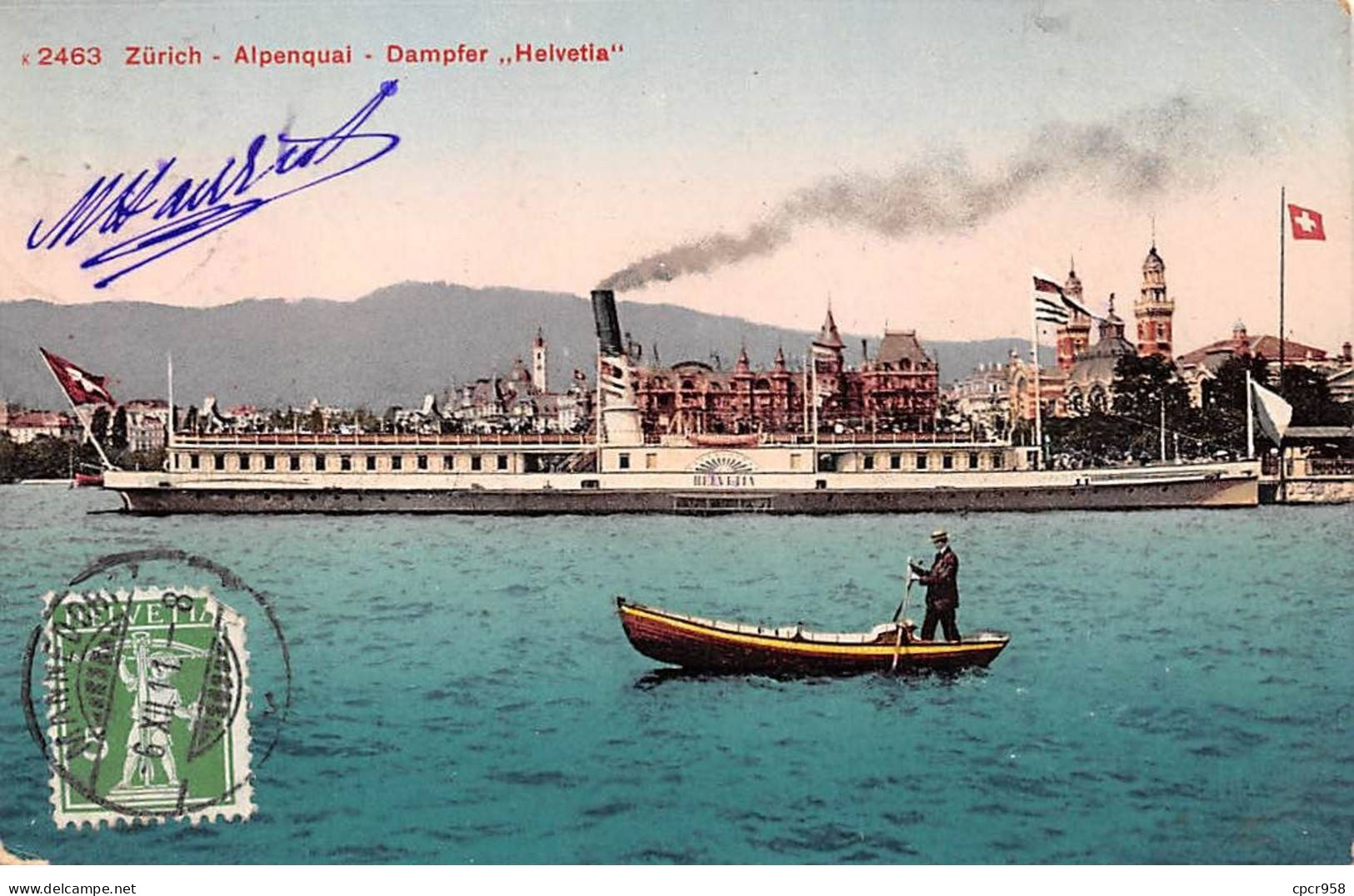 SUISSE - SAN48472 - Zürich - Alpenquai - Dampfer - Helvetia - Autres & Non Classés