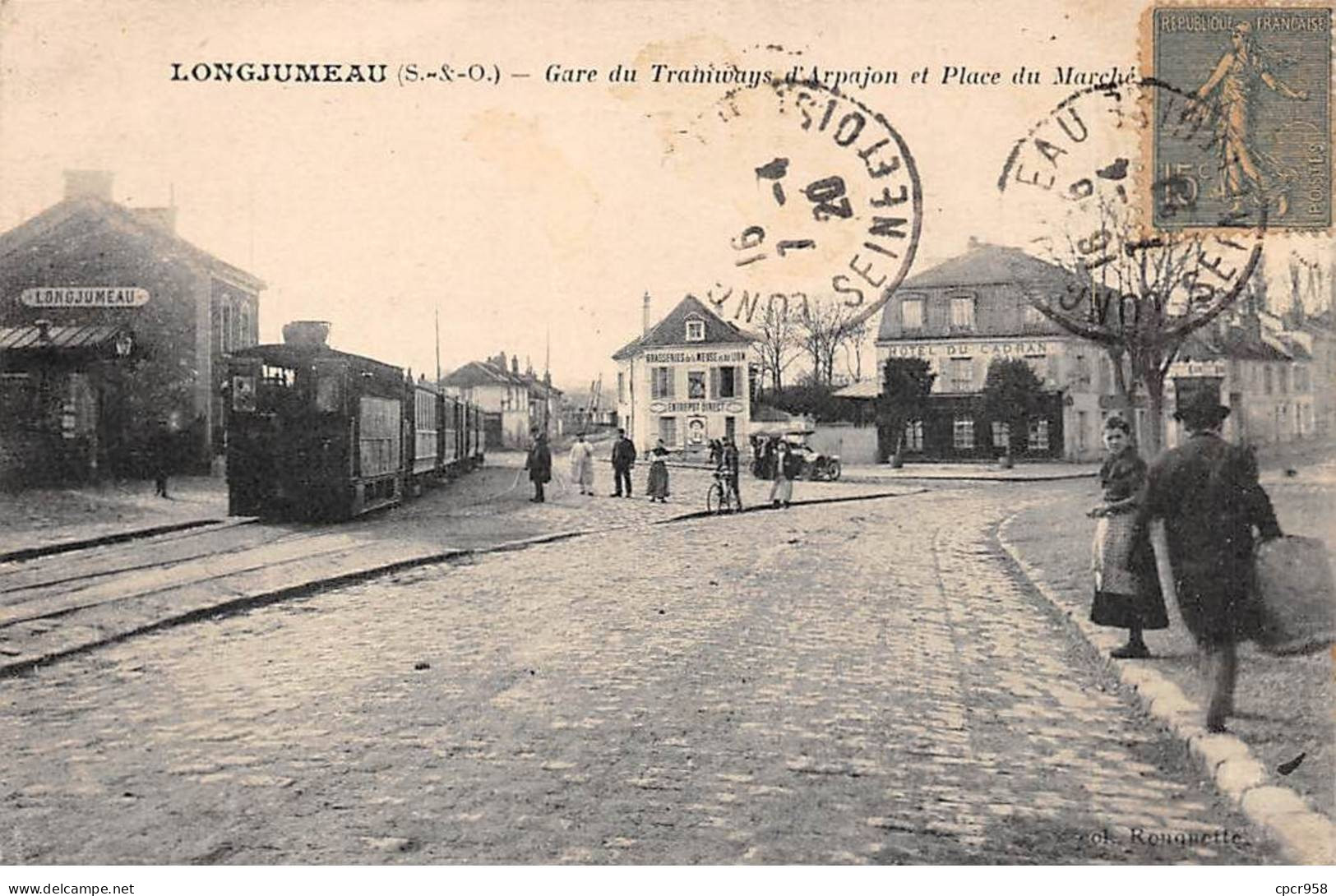 91 - LONGJUMEAU - SAN49516 - Gare Du Tramways D'Arpajon Et Place Du Marché - Longjumeau