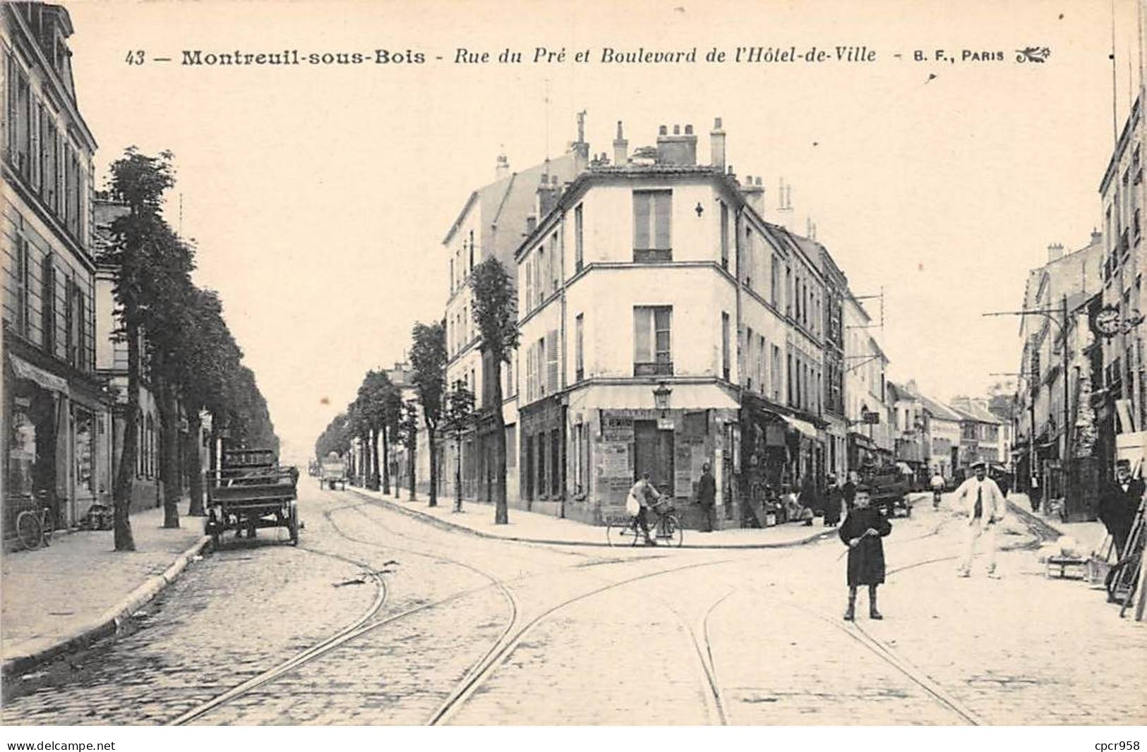 93 - MONTREUIL SOUS BOIS - SAN49545 - Rue Du Pré Et Boulevard De L'Hôtel De Ville - Montreuil