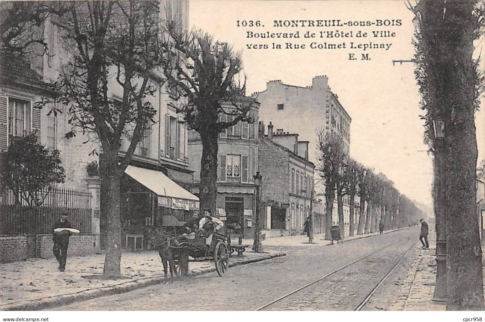 93 - MONTREUIL SOUS BOIS - SAN49547 - Boulevard De L'Hôtel De Ville Vers Ma Rue Colmet Lepinay - Montreuil