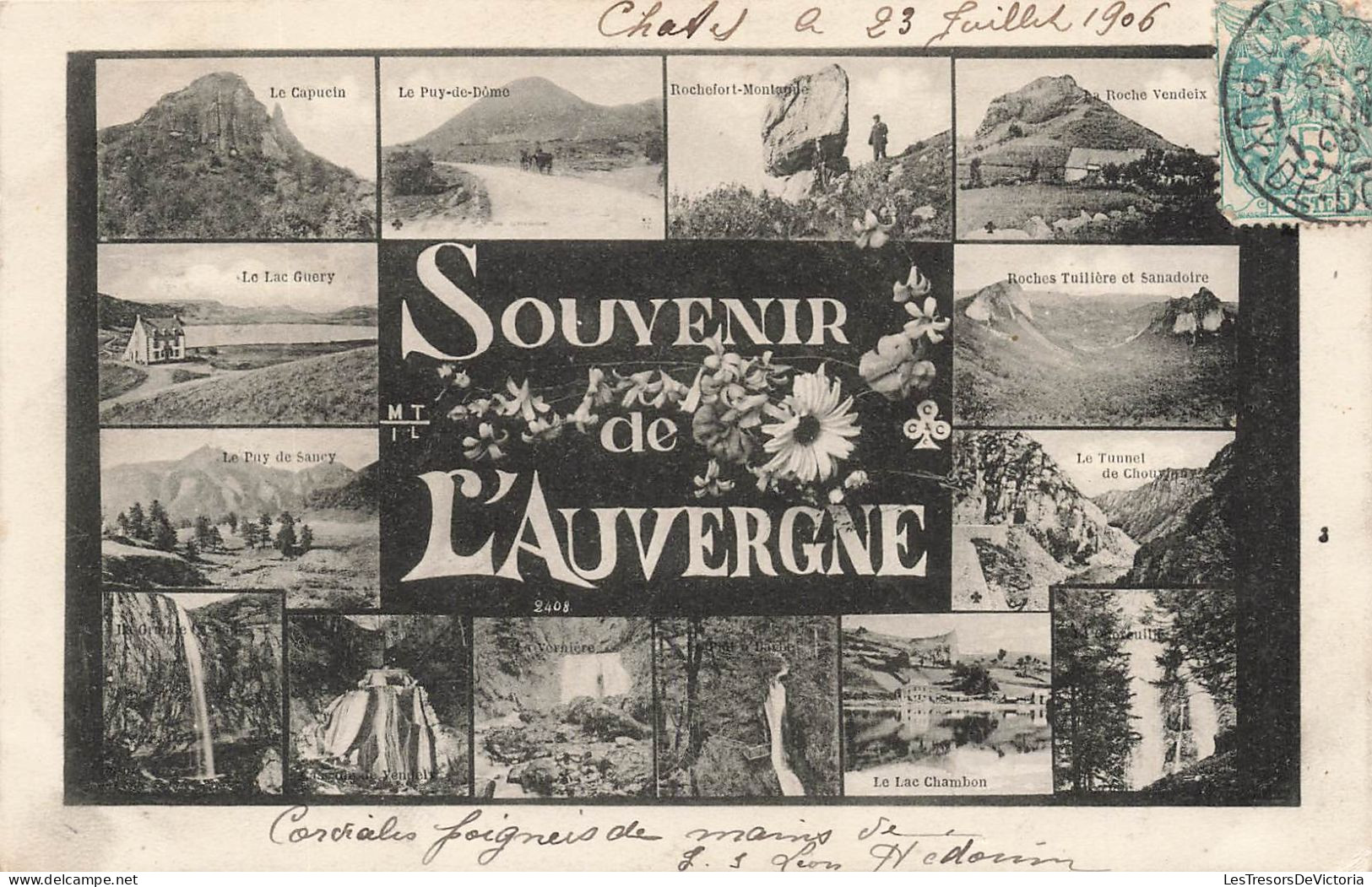 SOUVENIR DE... - Souvenir De L'Auvergne - Multi-vues De Différentes Endroits - Carte Postale Ancienne - Souvenir De...