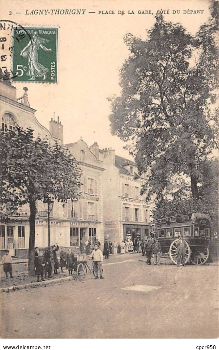 77 - LAGNY THORIGNY - SAN57278 - Place De La Gare - Côté Du Départ - Lagny Sur Marne