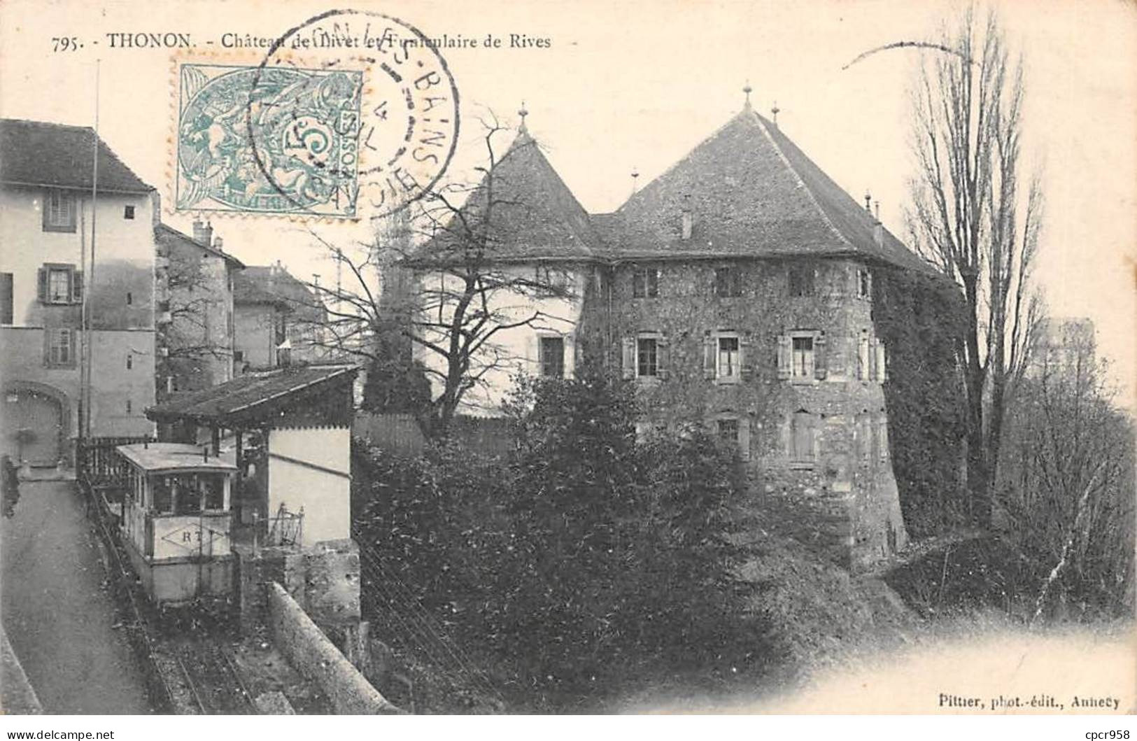 74 - THONON - SAN50681 - Château De Livet Et Funiculaire De Rives - Pli - Thonon-les-Bains