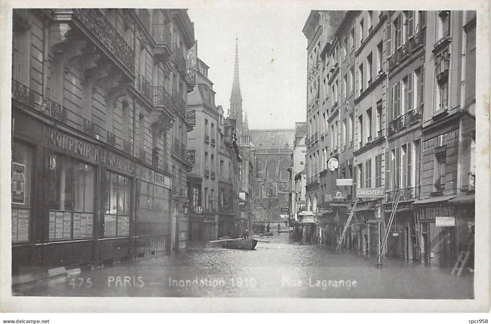 75005 - PARIS - SAN50692 - Inondation 1910 - Rue Lagrange - Arrondissement: 05