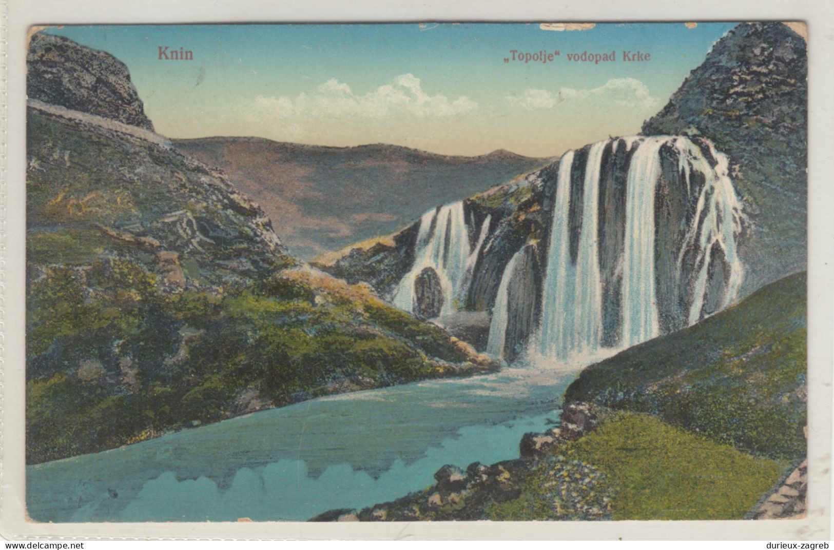 "Topolje" Vodopad Krke Kod Knina Old Postcard Posted 1916 MS200720* - Croacia