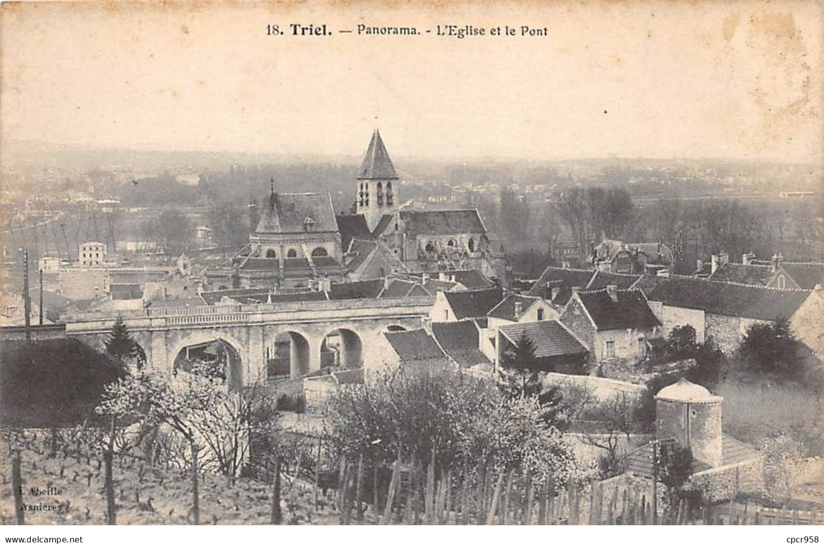 78 - TRIEL - SAN49414 - Panorama - L'Eglise Et Le Pont - Triel Sur Seine