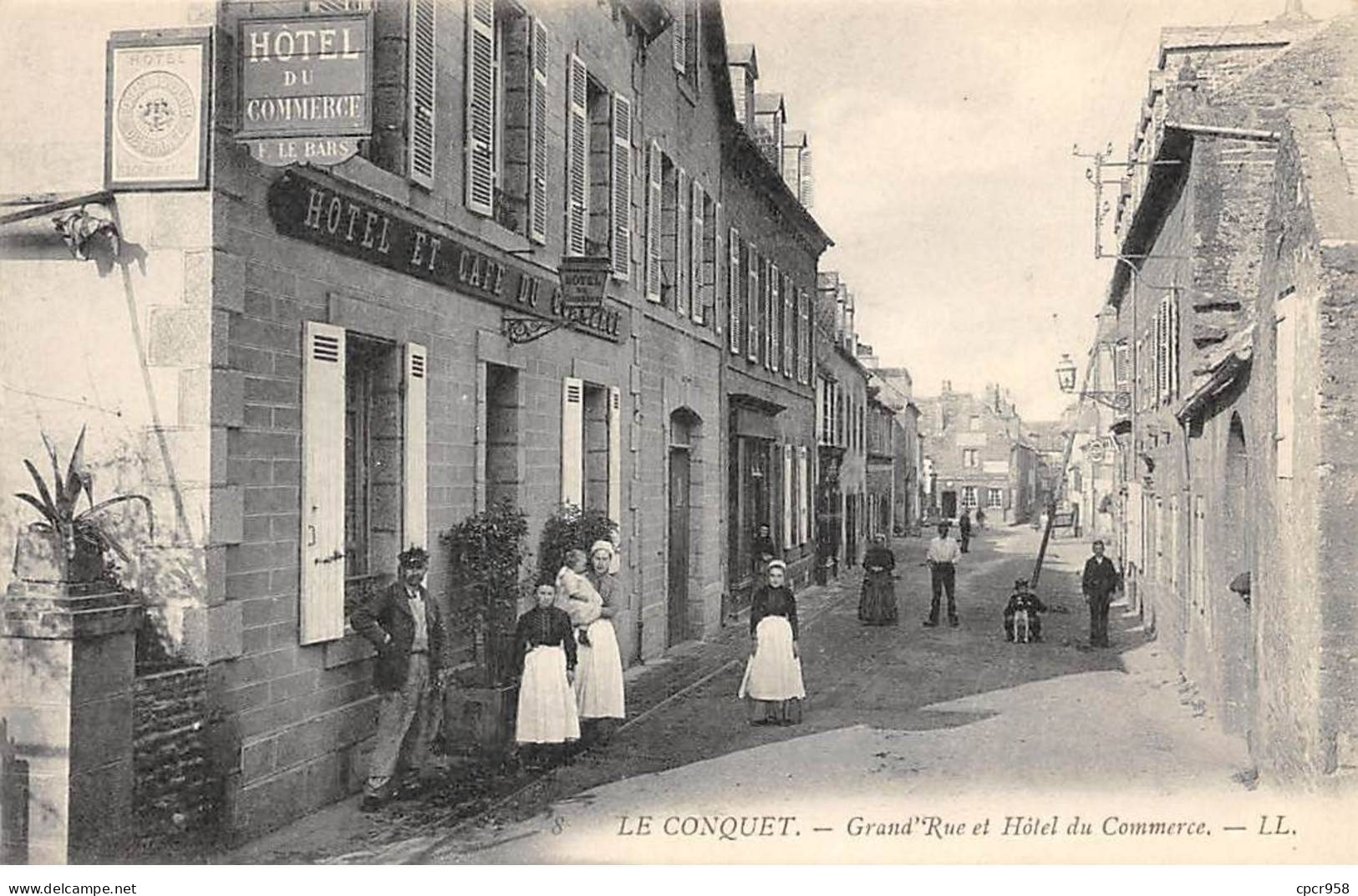 29 - LE CONQUET - SAN55110 - Grand'Rue Et Hôtel Du Commerce - Le Conquet