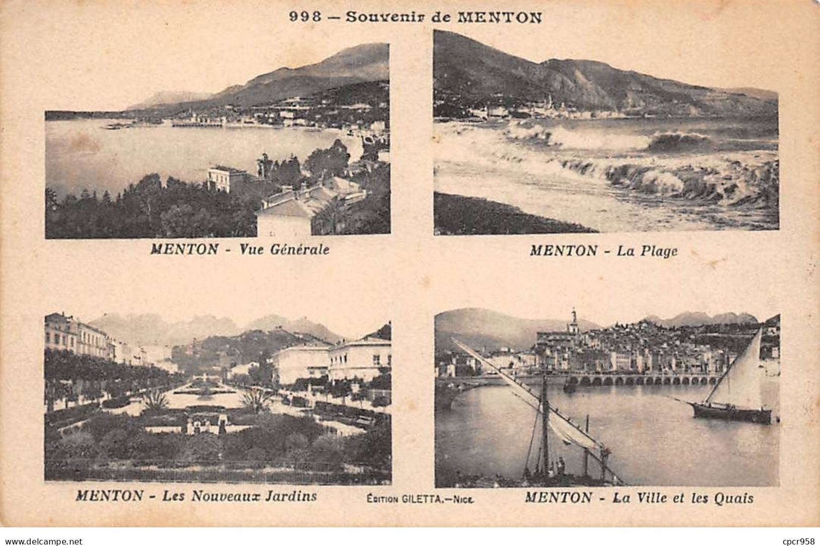 06 - MENTON - SAN56642 - Souvenir - Vue Générale - La Plage - Les Nouveaux Jardins - La Ville Et Les Quais - Menton