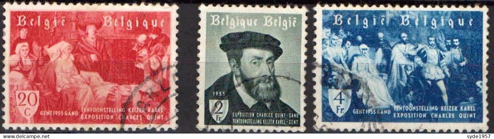 Belgique 1955 Expo Charles-quint COB964 à 966 (complet)- Oblitérés - Used Stamps