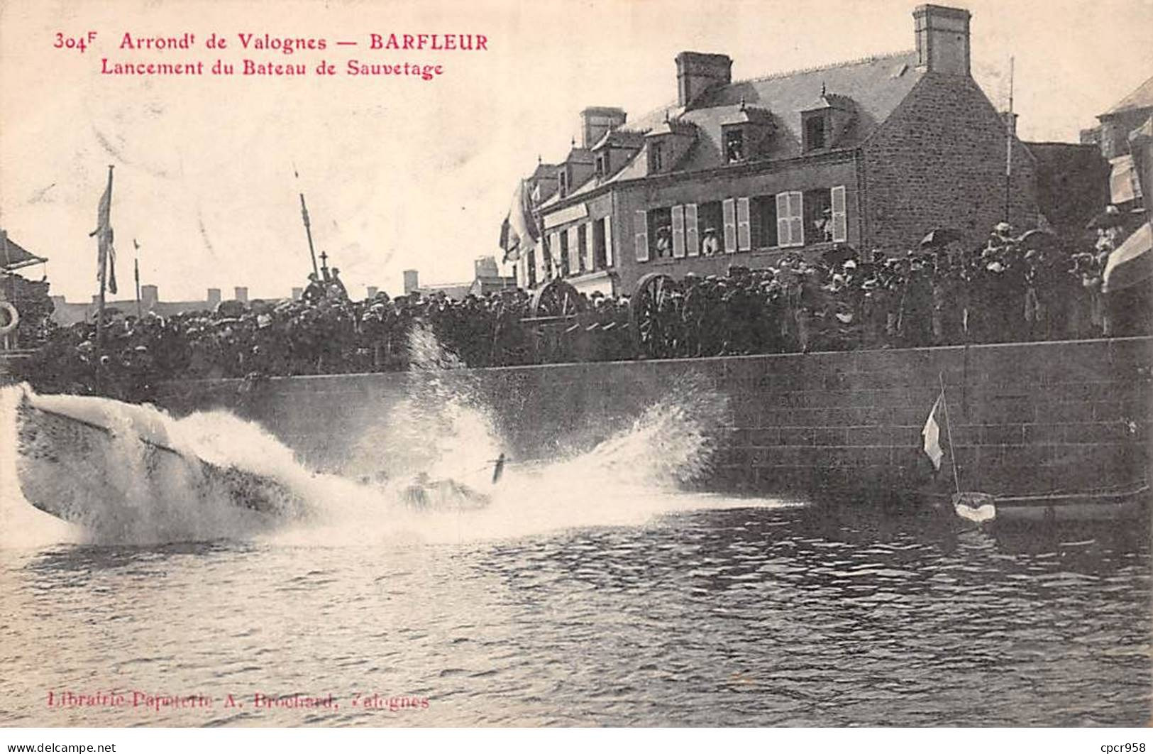 50 - BARFLEUR - SAN52844 - Lancement Du Bateau De Sauvetage - Arrt De Valognes - Barfleur