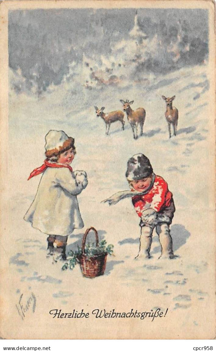 Fantaisie - N°83554 - Herzliche Weihnachtsgruss - Enfants Faisant Des Boules De Neige - Sonstige & Ohne Zuordnung